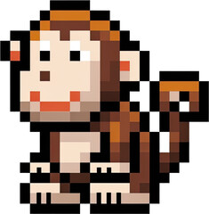 Pixelated monkey illustration.
