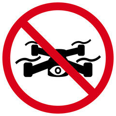 No Drone Zone Sign. Drone Flight Prohibited Icon. Restricted Drone Area Symbol.