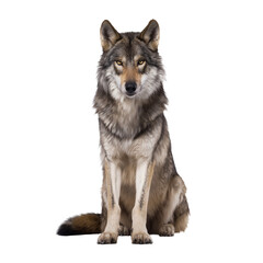 Obraz premium Wolf PNG Clipart Bundle – Realistic Wolves, Watercolor White, Black, Grey Wolf Art, Polar Wolf Pack, Wolf Sitting, Lying, Standing, Digital Download, Transparent Background