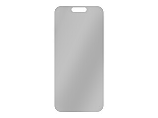Phone screen. Phone protective glass. Transparent, shiny glass sheet. Transparent plastic panel. Glare and reflections on transparent surface. Mockup. Cut out