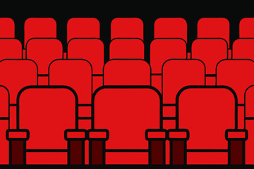 Empty Theater Seats Cartoon Animation Background Vector illustration