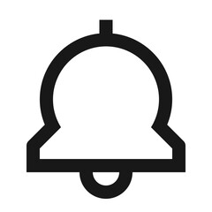 Illustration of a simple black bell with a rounded top and a clapper hanging beneath the bell shape