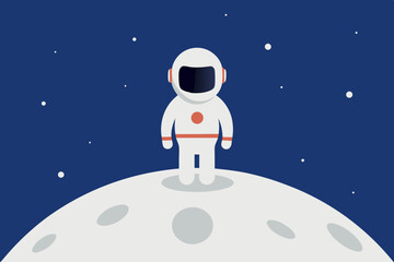 Fototapeta premium Moon Landscape Cartoon Animation Background Vector illustration
