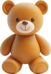 Obraz premium A cartoon teddy bear sits against a black background.