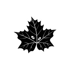 Naklejka premium creative and simple minimal details Outline Maple leaf icon vector 