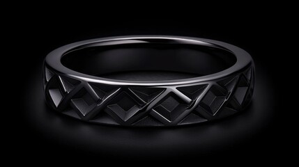 Geometric diamond ring, 14K black rhodium