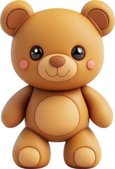 Fototapeta premium Cute teddy bear design with cartoon features.