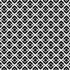 black and white seamless background, seamless geometric pattern, repeating, tessellated design, rows of interlocking square and diamond shapes, square or diamond is outlined