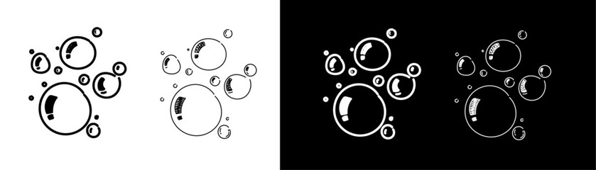 Doodle soap bubbles vector icon. Sparkling water bubbles illustration. Fizzy drink and effervescent effect
