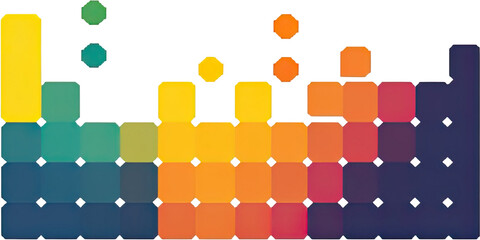 Abstract Colorful Pixelated Landscape with Gradient