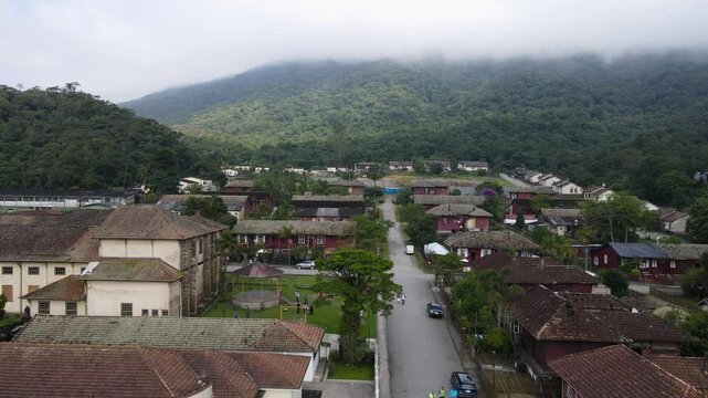 aerial view of the city of paranapiacaba in brazil