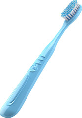 Pastel Blue Ergonomic Toothbrush with Angled Bristles and Textured Handle