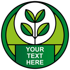 Green eco icon template, eco logo vector template with editable text, logo template with plant icon, plant logo vector template, gardening company logo template