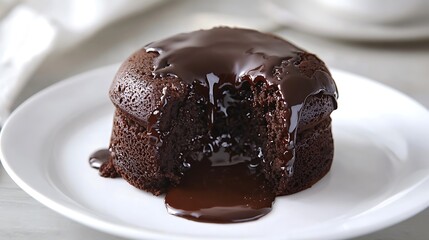 Warm Chocolate Cake with a Gooey Ganache Core


