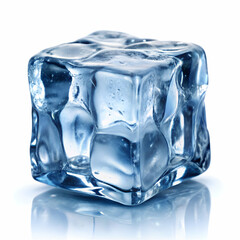 Obraz premium Ice cube isolated frozen crystal element