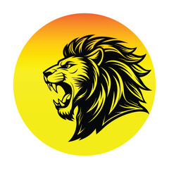 Angry lion art illustration