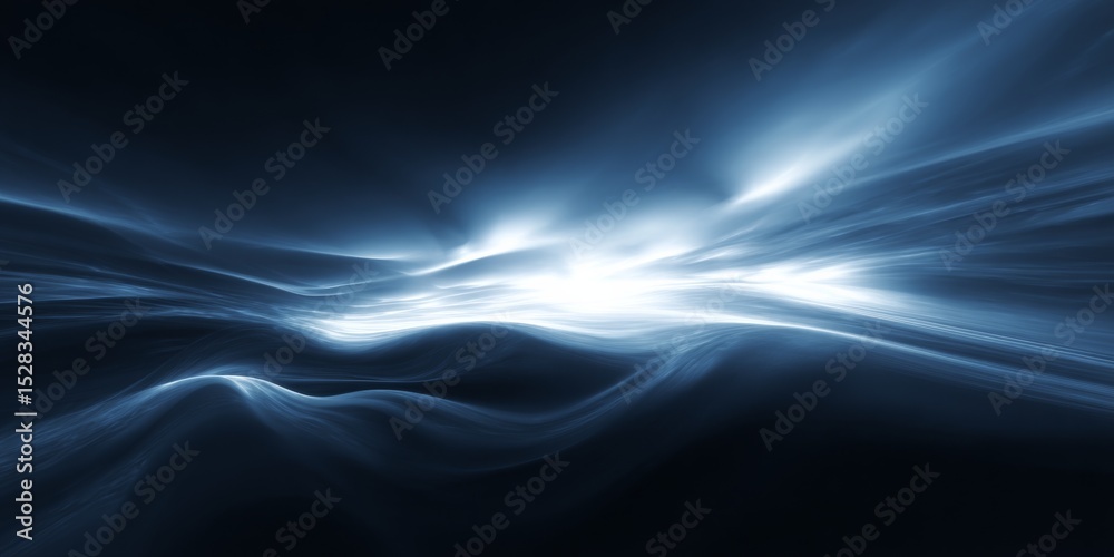 Poster Illuminating Waves of Creativity in an Abstract Digital Universe With Ethereal Light Effects in a Surreal 3D Space