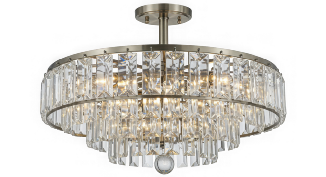 Stunning Crystal Flush Mount Ceiling Light Fixture: Elegant Home Lighting Design