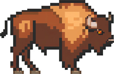 Pixel art illustration of a bison.