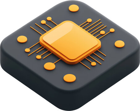 Isometric representation of a computer chip.