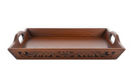 Hand-Carved Wooden Serving Tray: Elegant Home Decor, Exquisite Detailing, and Functional Design