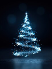 Elegant Christmas Background: Magical and Futuristic Tree
