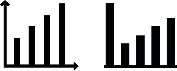 Growth graph icons set.