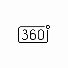 360 degree angle icon sign vector