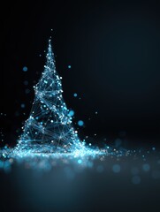Elegant Christmas Background: Magical and Futuristic Tree
