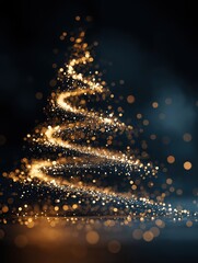 Elegant Christmas Background: Magical and Futuristic Tree
