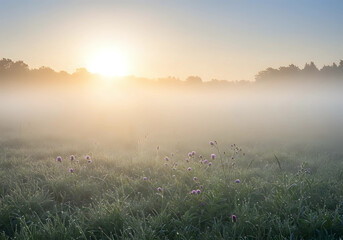 morning mist over the river