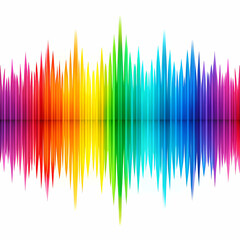 Vibrant rainbow soundwave abstract art