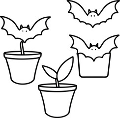 Halloween Character Design – Bat One-Line Sketch