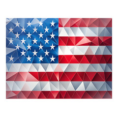 Fototapeta premium Abstract American Flag Made of Geometric Shapes with Stars