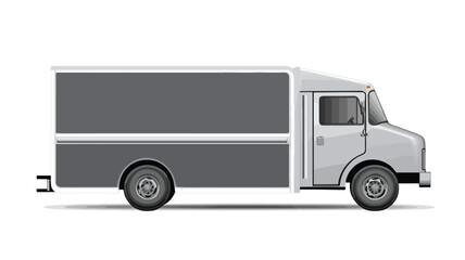 Modern Food Truck Icon Vector Illustration on White Background