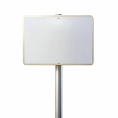 Obraz premium Blank white sign on metal post perfect for your message