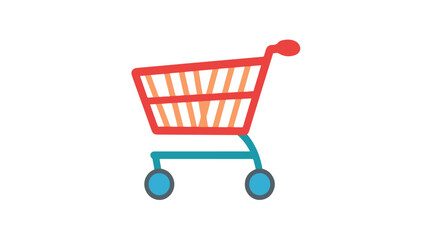 Modern Shopping Cart Flat Vector Icon Design for E-commerce Websites