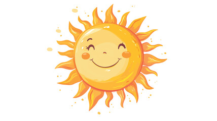 Bright and Cheerful Stylized Sun Cartoon Vector Illustration