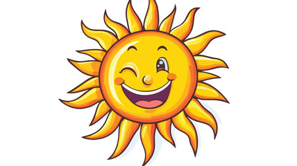 Cheerful Stylized Sun Cartoon Vector Illustration
