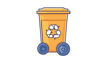 Modern Trash Bin Line Vector Illustration for Environmental Concept