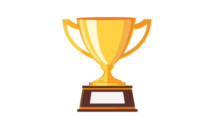 Golden Trophy Cup Icon Vector for Achievement and Success with Stars and Laurel Wreath