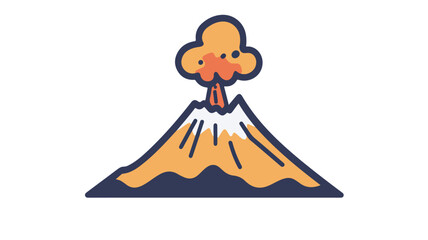 Volcano Line Icon Vector Illustration for Graphic Design Projects