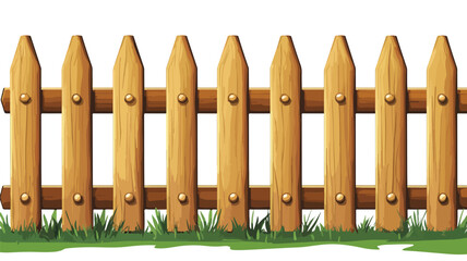 Rustic Wooden Fence Vector Illustration for Design Projects