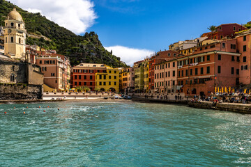 Scenic View of Colorful Seaside Town