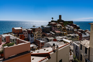 Scenic Coastal Village with Bright Houses