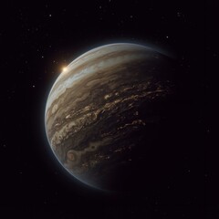 Obraz premium An artist's impression of a planet with a bright star in the background