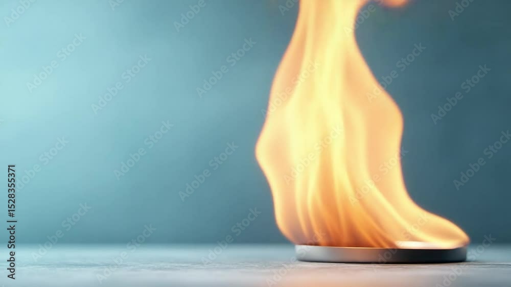 Poster flame on display: the powerful visualization of a fire, its dancing form, colors of orange and yello