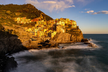 Picturesque Coastal Village at Sunset