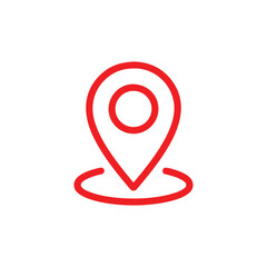 Location pin icon vector isolated on white background. Map pointer, marker, gps, navigation, place symbol