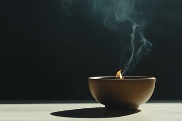 glow incense casting soft smoke and burning